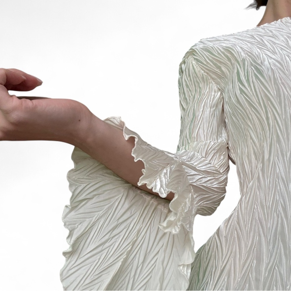 Vintage Fairycore Iridescent Off Shoulder Bell Sleeve Top